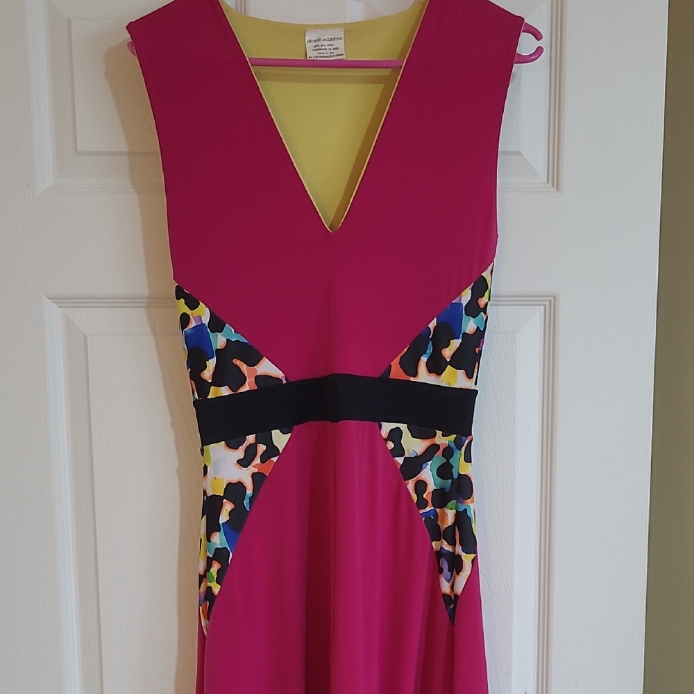 Vibrant Midi Dress with Multicolor Accents